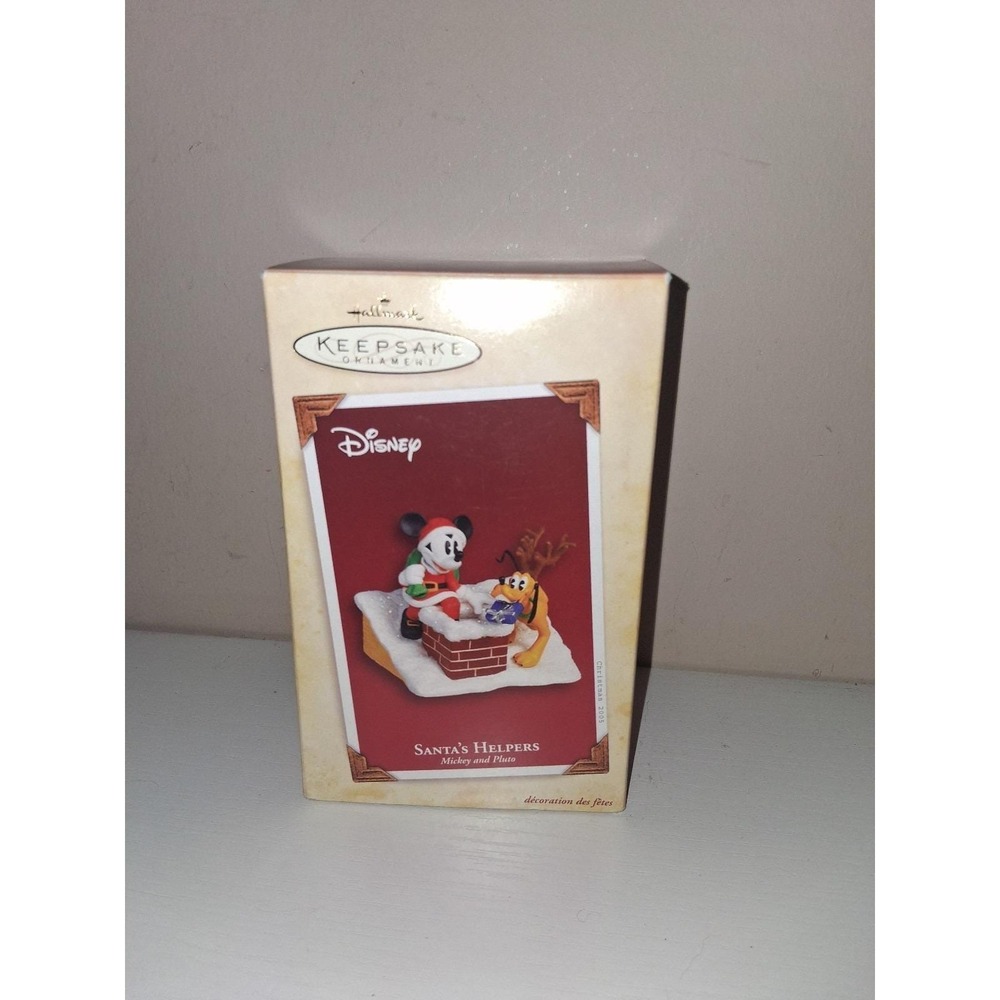 Hallmark Keepsake Disney Santa's Helpers Mickey and Pluto Ornament 2005